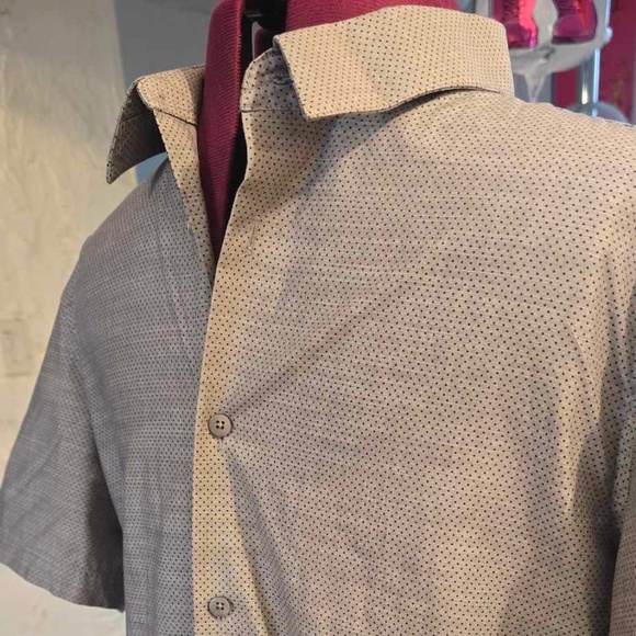 Gray Button Down Short Sleeve Shirt Joseph Abboud - Picture 4 of 5